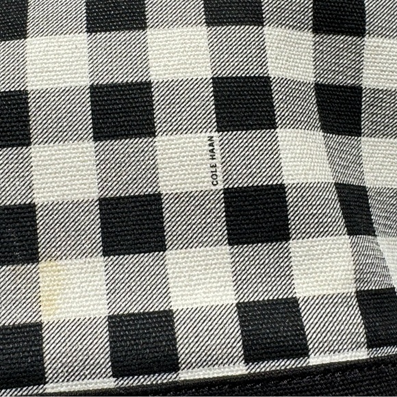 Cole Haan Black White Checkered Tote Bag - Picture 7 of 12